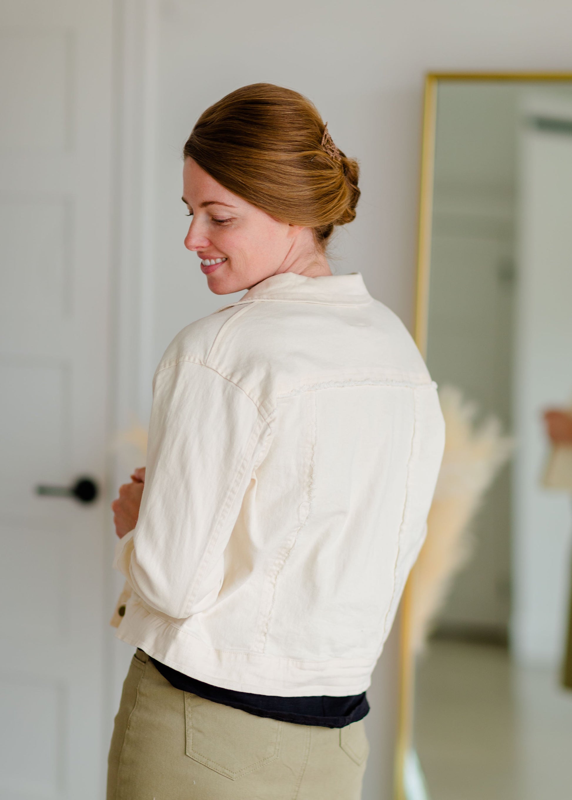 Cream Button Up Jacket Shirt Hayden