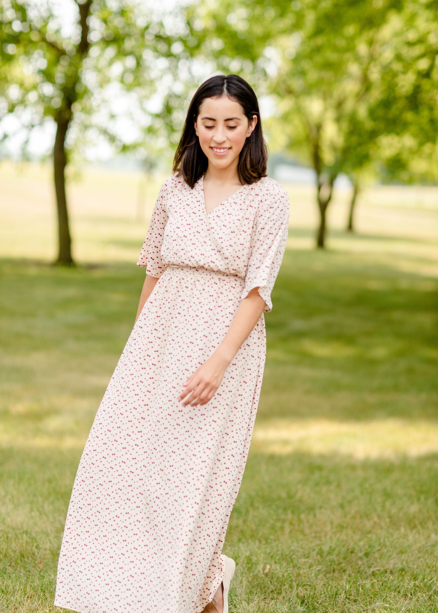 Cream Ditsy Floral Maxi Dress - FINAL SALE Dresses