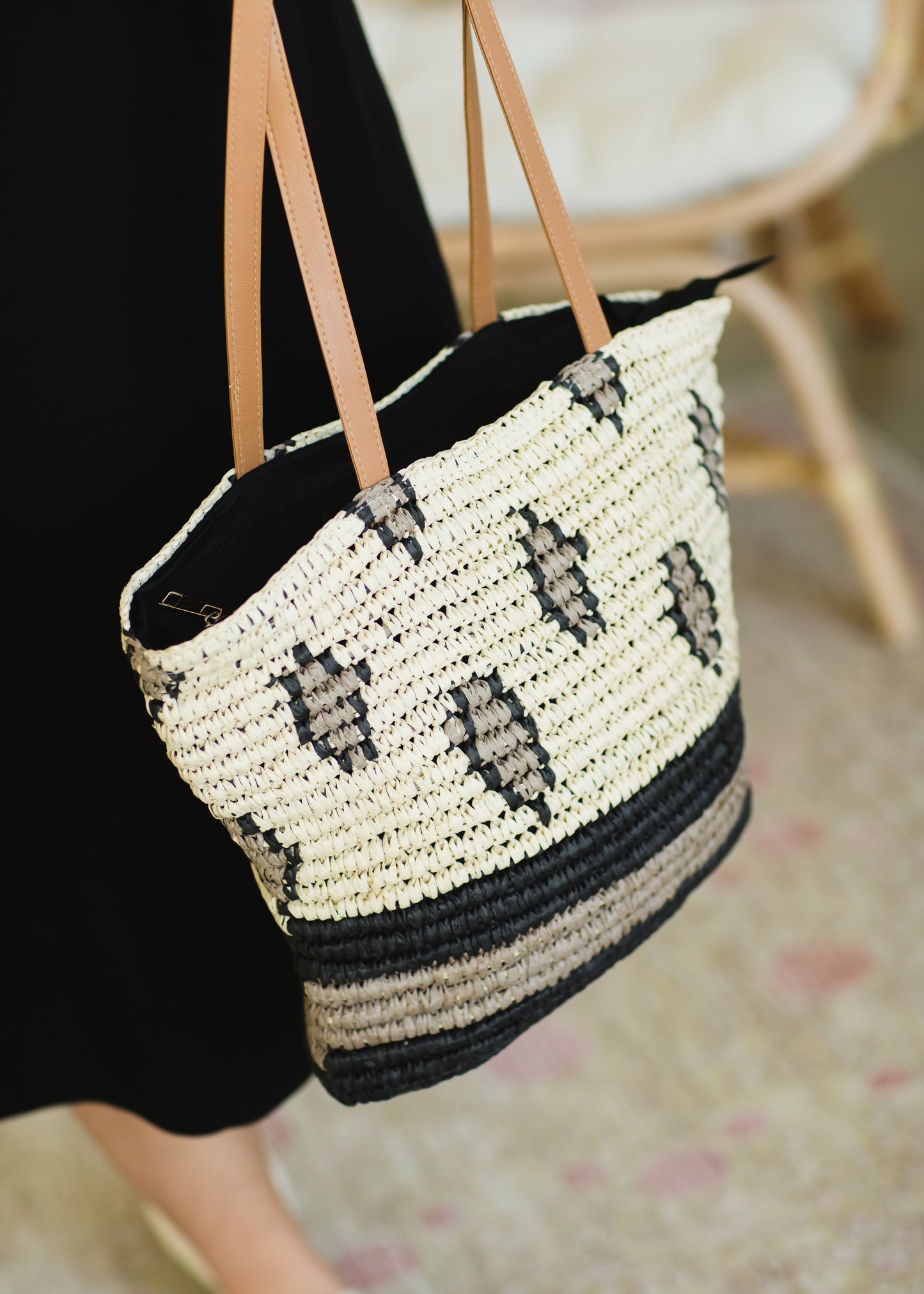 Diamond + Striped Straw Bag - FINAL SALE Home + Lifestyle