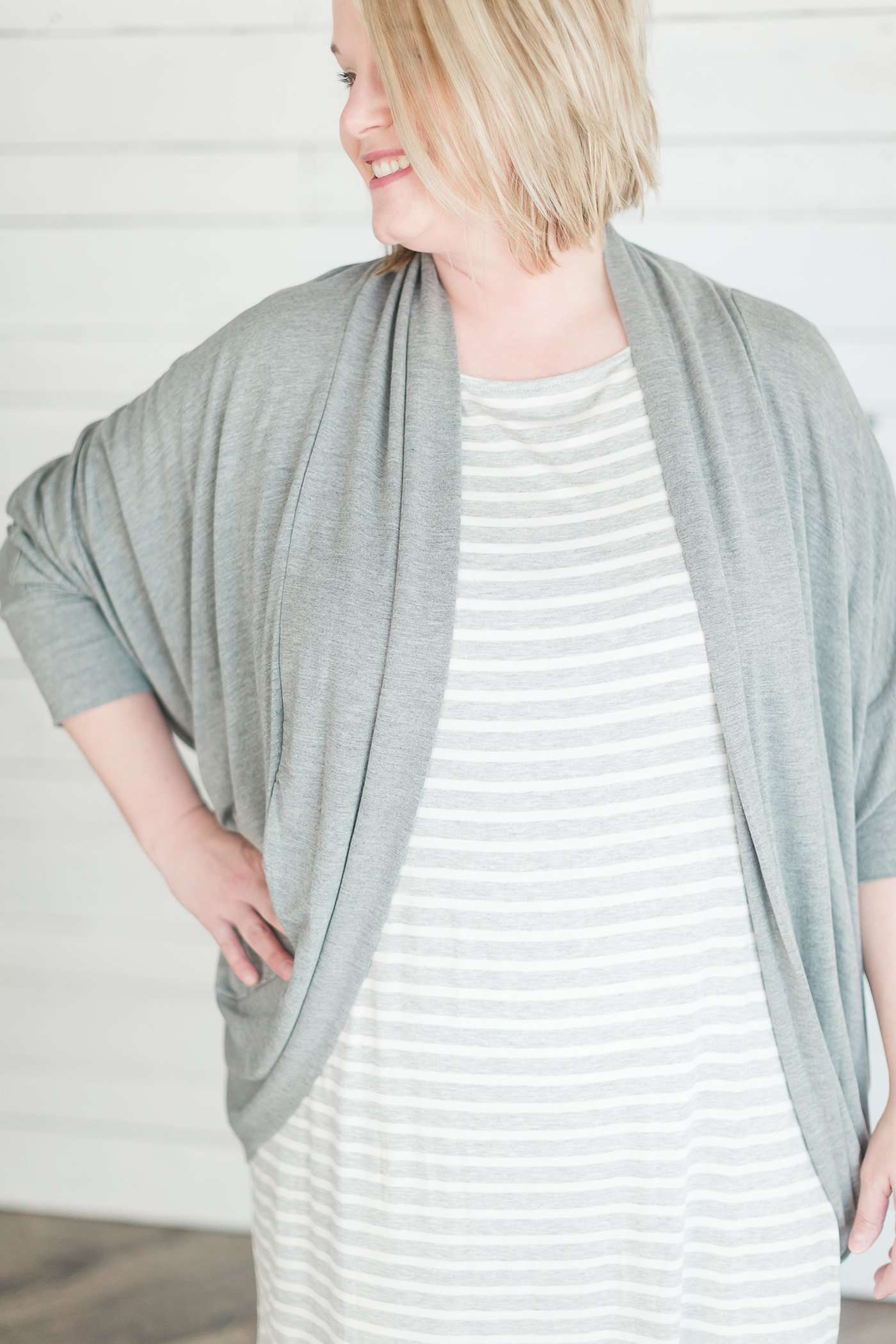 plus size women's dolman cardigan in heather gray