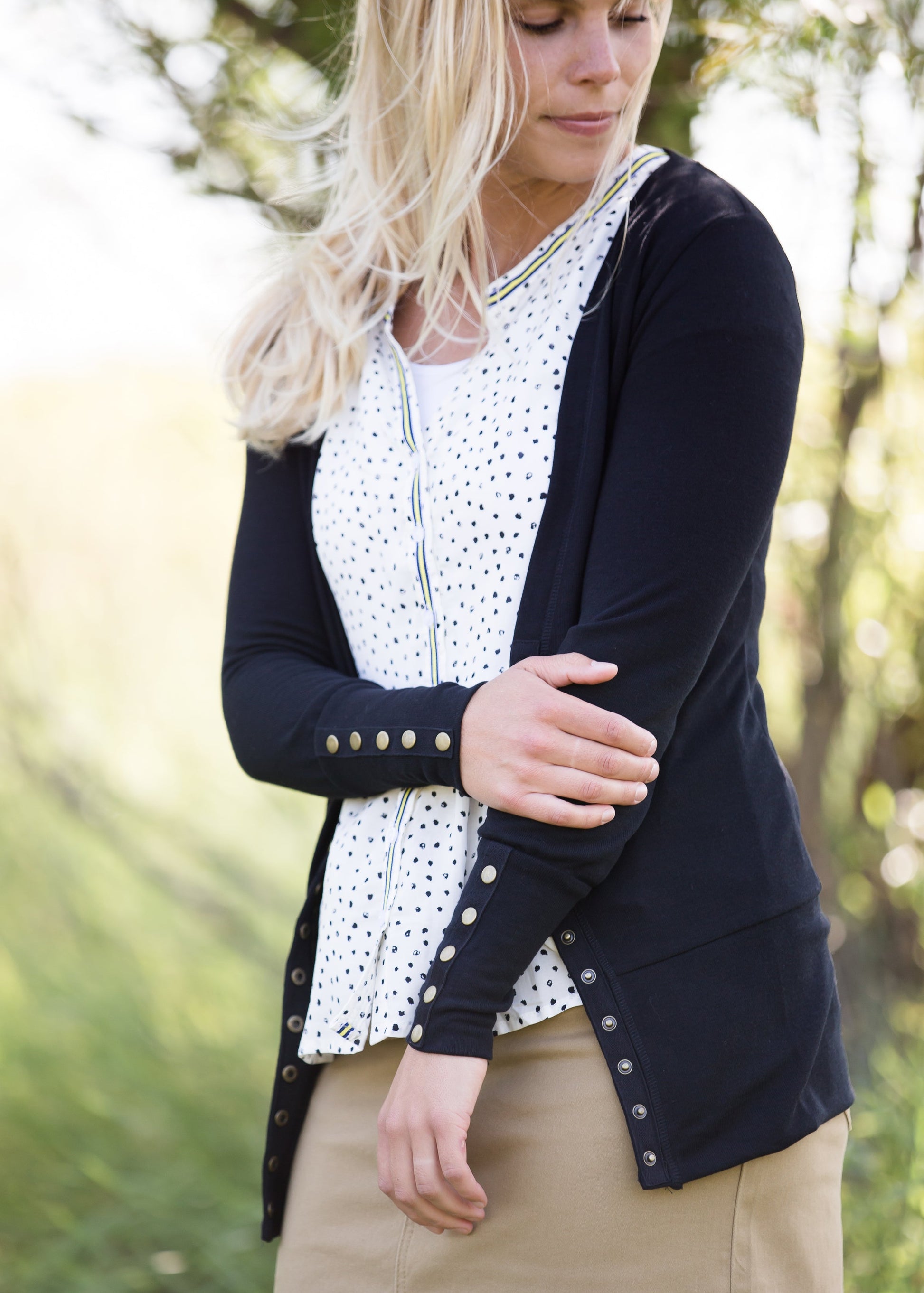 women's polka dot peplum top