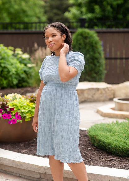 Dusty Blue Lace Tiered Midi Dress - FINAL SALE Dresses