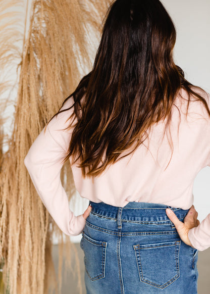 Dusty Rose Turtleneck Knit Top Shirt