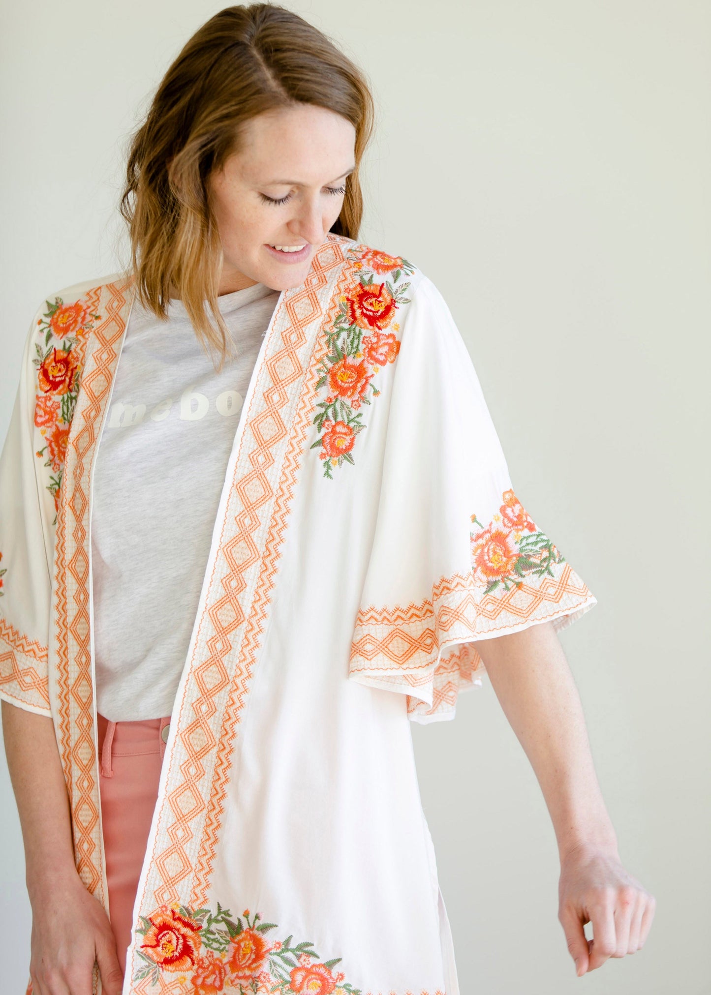 Embroidered Floral Open Front Kimono - FINAL SALE Layering Essentials