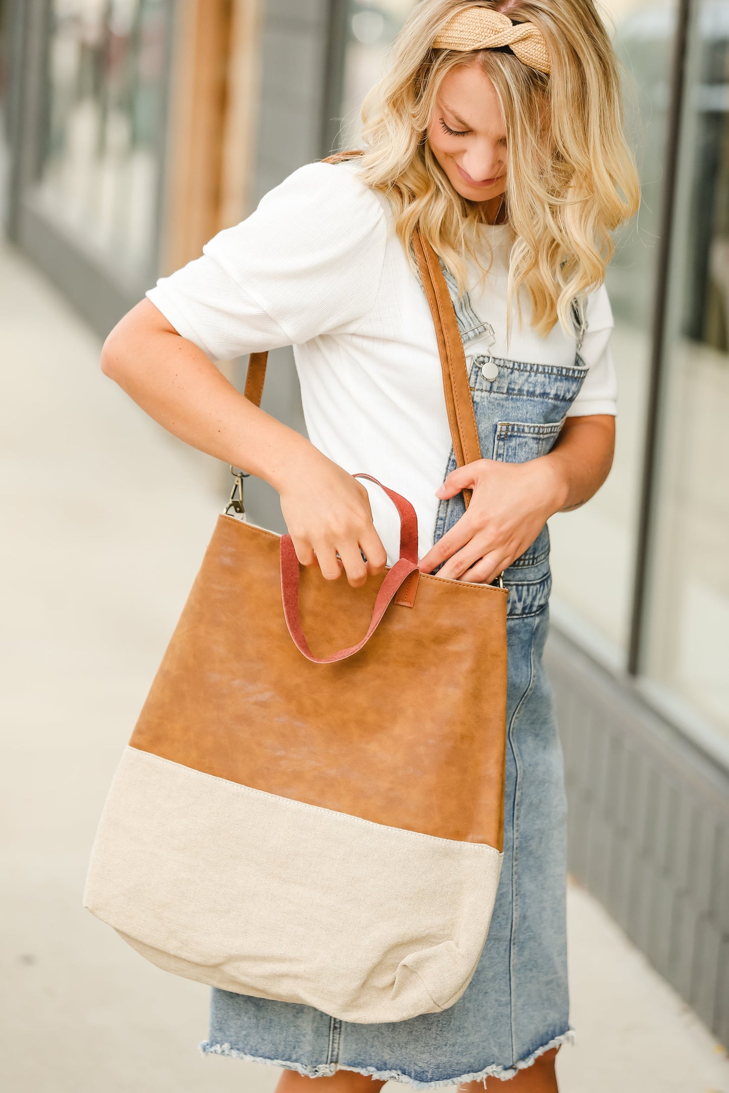 Faux Leather Canvas Tote Accessories