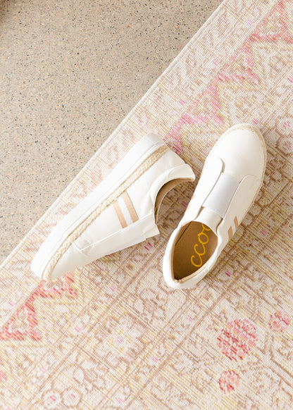 Faux Leather Rope Detail White Sneaker - FINAL SALE Shoes