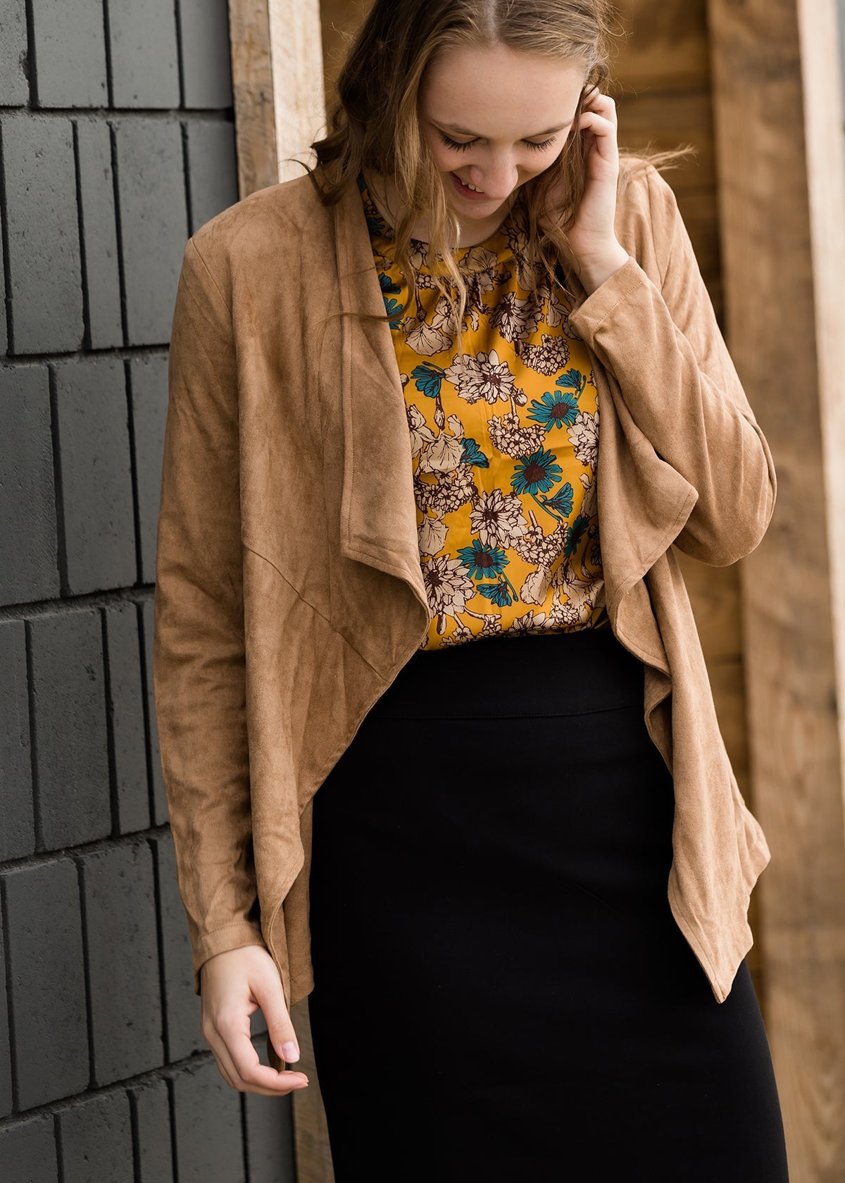 Faux Suede Open Front Jacket - FINAL SALE Layering Essentials