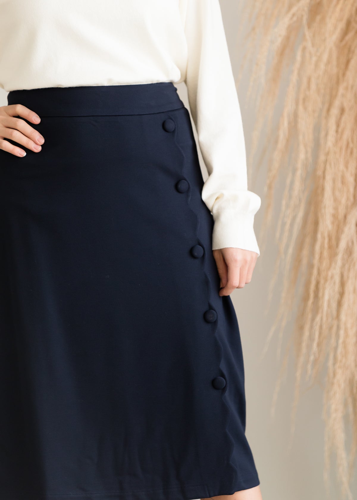 Faux Wrap Midi Pencil Skirt - FINAL SALE Skirts