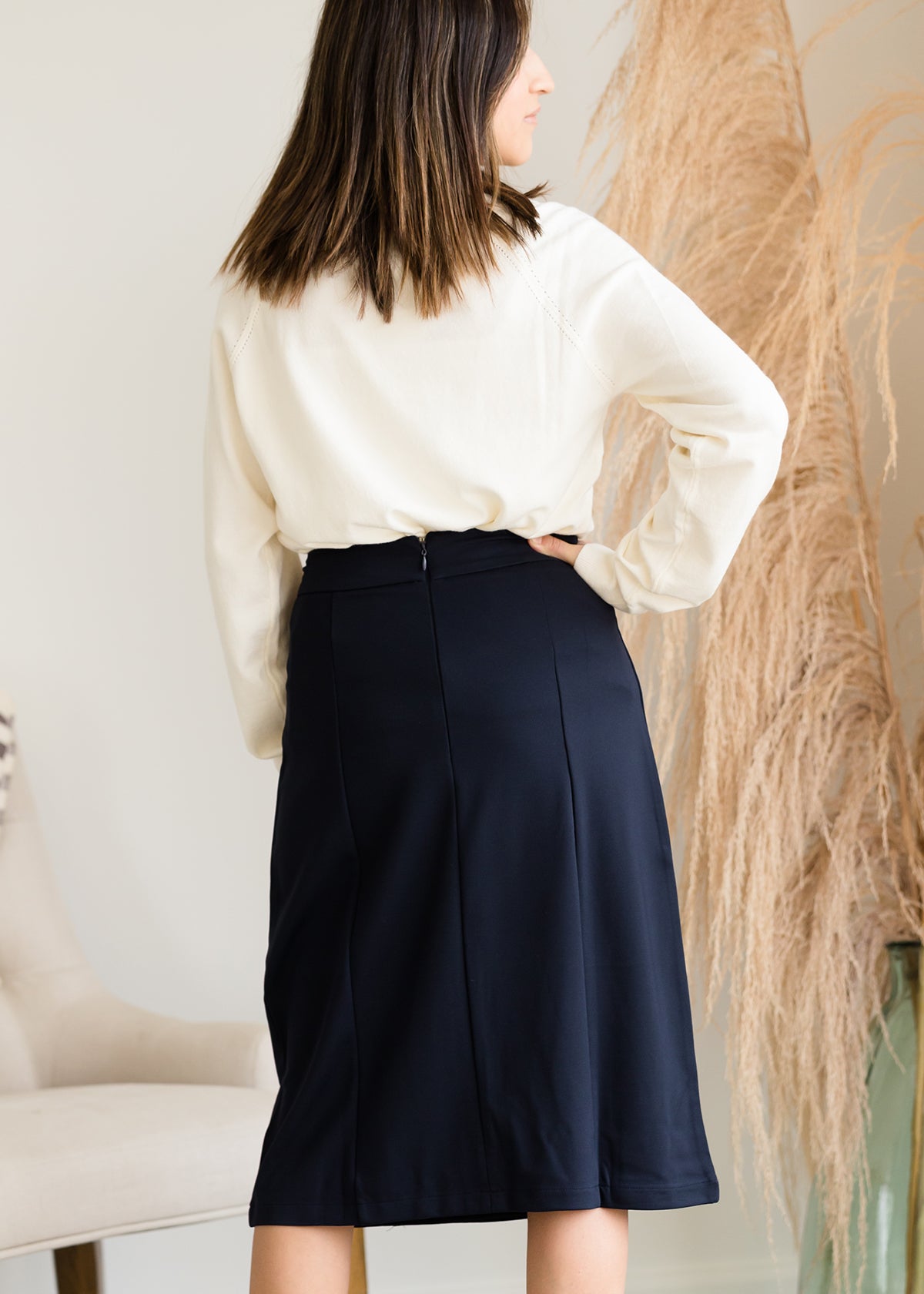 Faux Wrap Midi Pencil Skirt - FINAL SALE Skirts