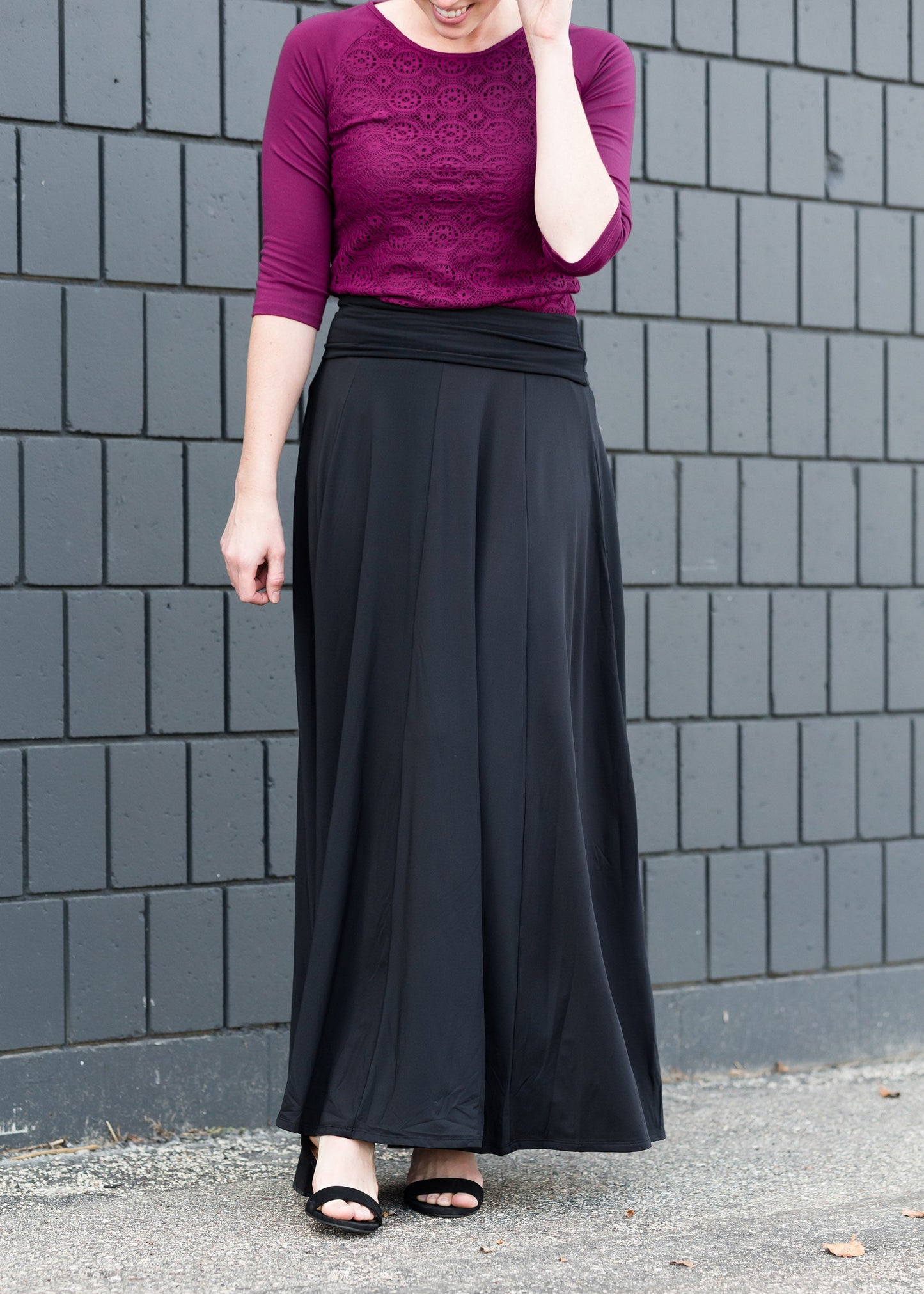 Feminine Flair Lined Maxi Skirt Skirts