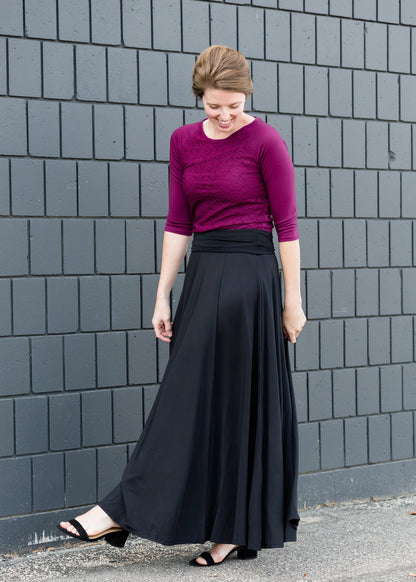 Feminine Flair Lined Maxi Skirt Skirts