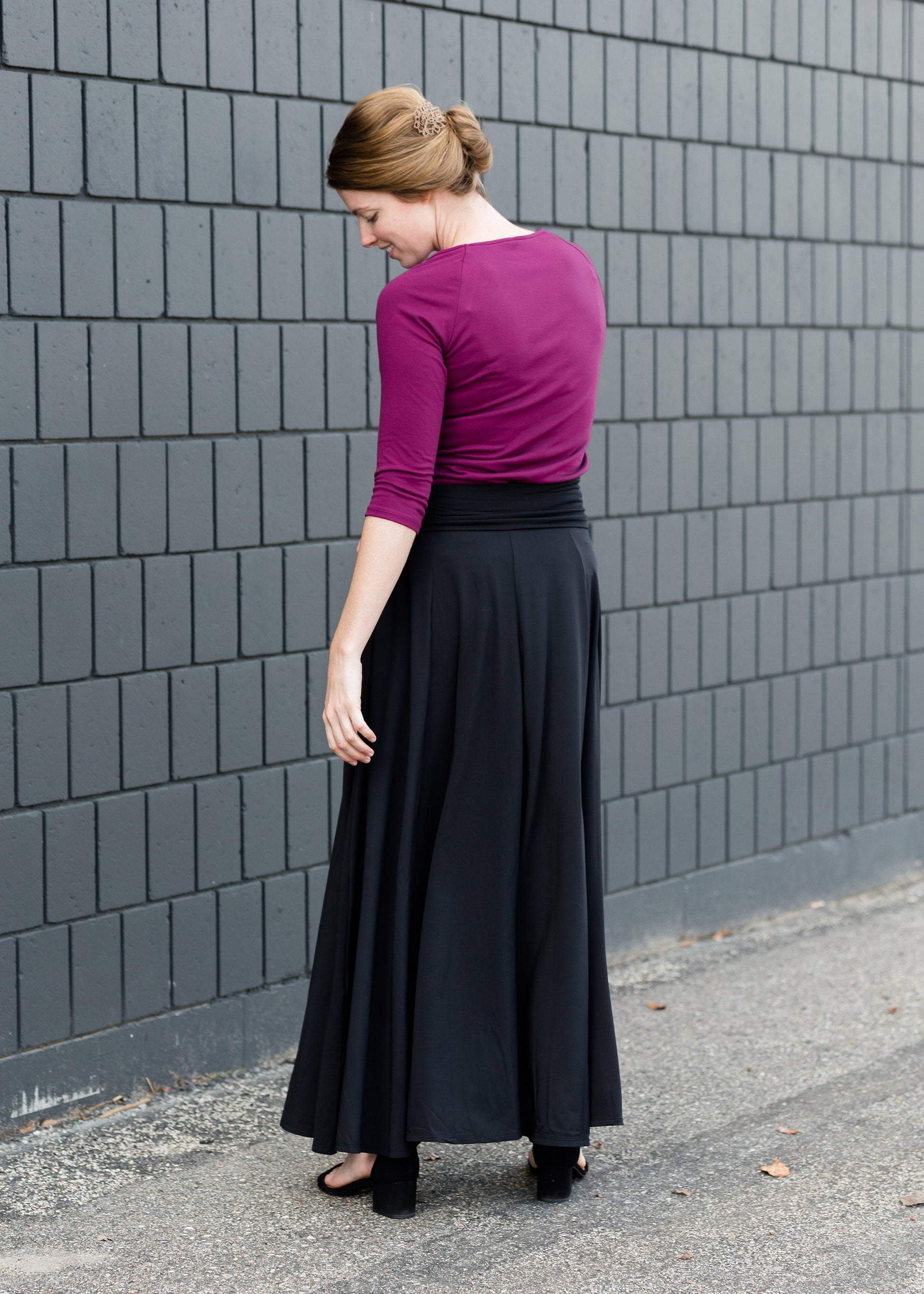 Feminine Flair Lined Maxi Skirt Skirts