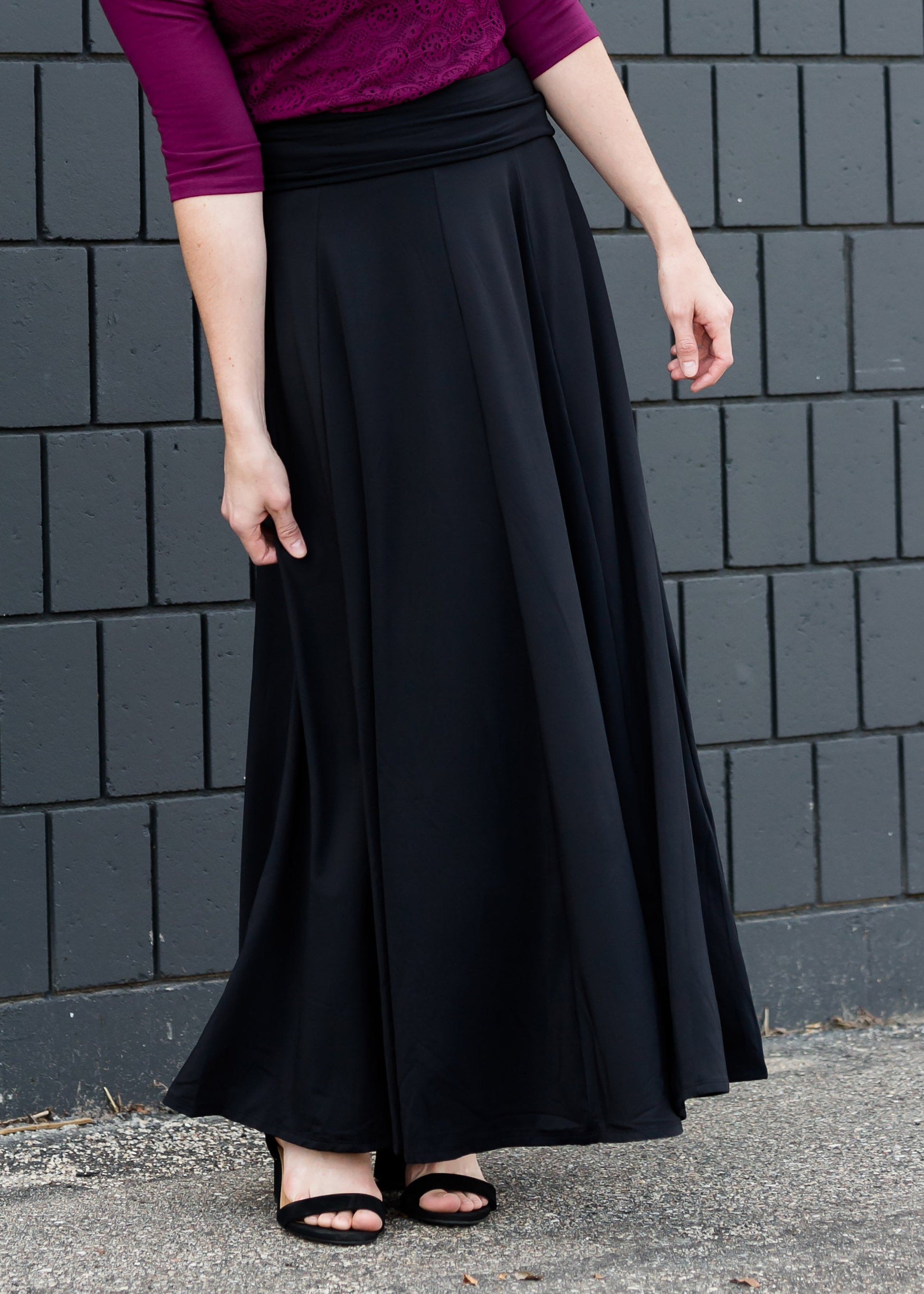 Feminine Flair Lined Maxi Skirt Skirts