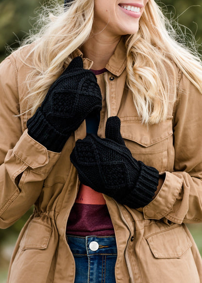 Fleece Lined Cozy Mittens - FINAL SALE Accessories Black