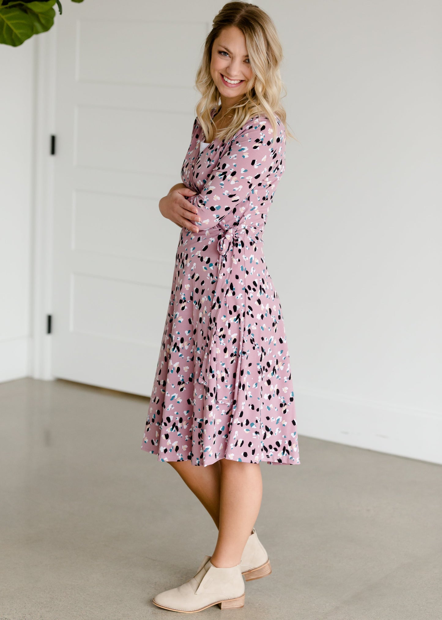 Floral Faux Wrap Midi Dress - FINAL SALE Dresses