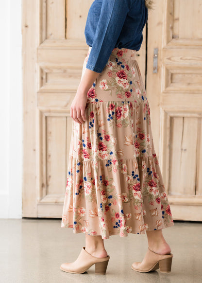 Floral Layered Stretch Maxi Skirt - FINAL SALE Skirts