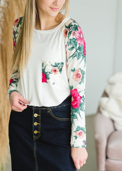 Floral Mixed Pocket Top - FINAL SALE Shirt