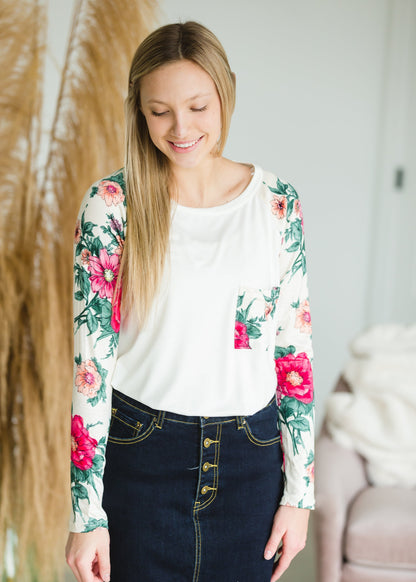 Floral Mixed Pocket Top - FINAL SALE Shirt