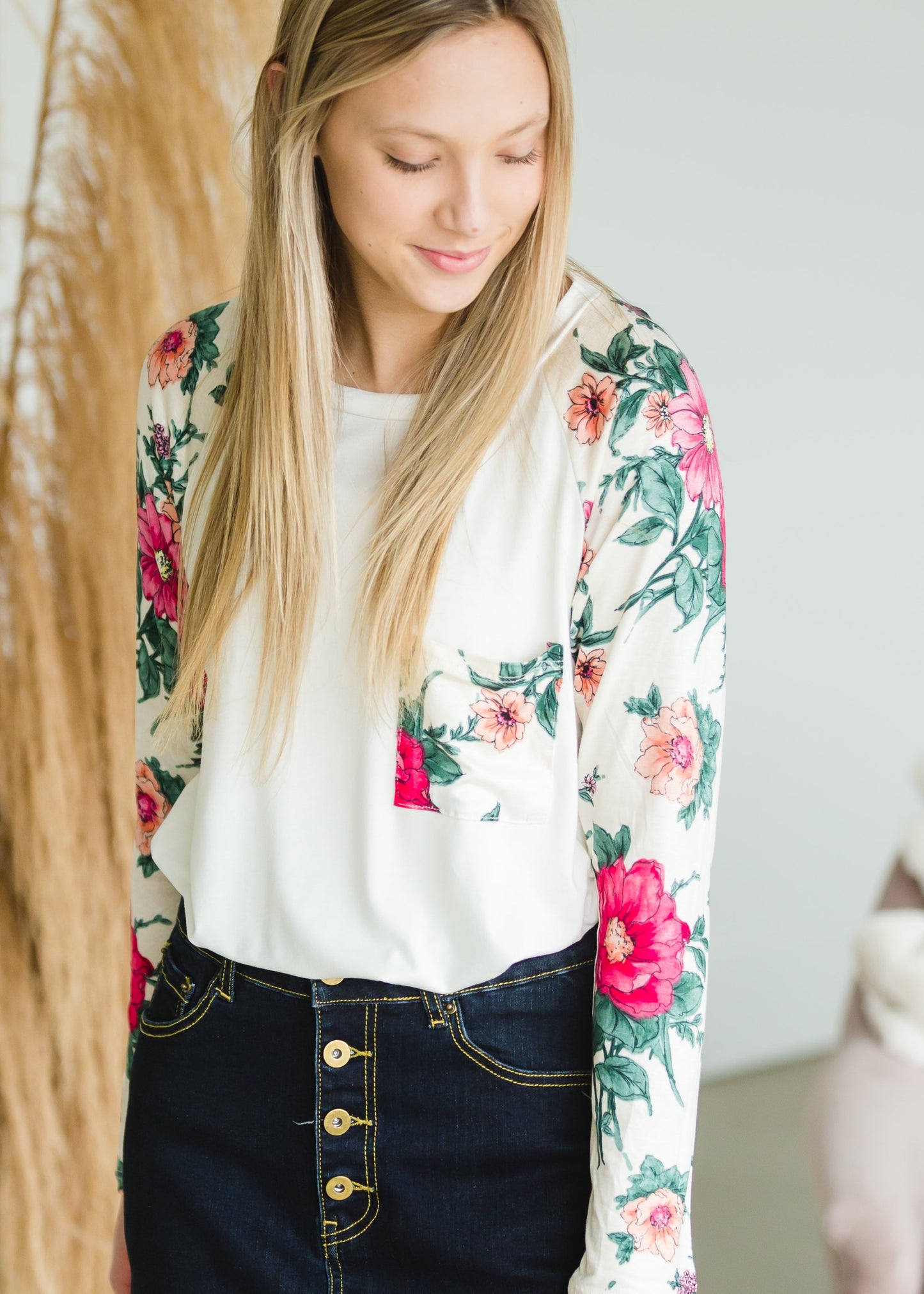 Floral Mixed Pocket Top - FINAL SALE Shirt