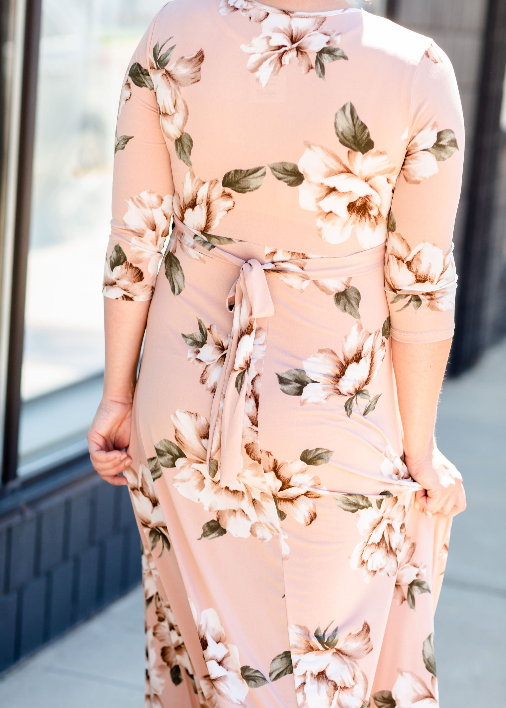 Floral Print Maxi Dress with Tie Dresses