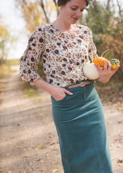 Floral Ruffle Bell Sleeve Top - FINAL SALE Tops