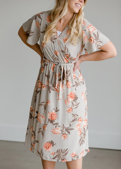 Flower Print Woven Midi Dress - FINAL SALE Dresses