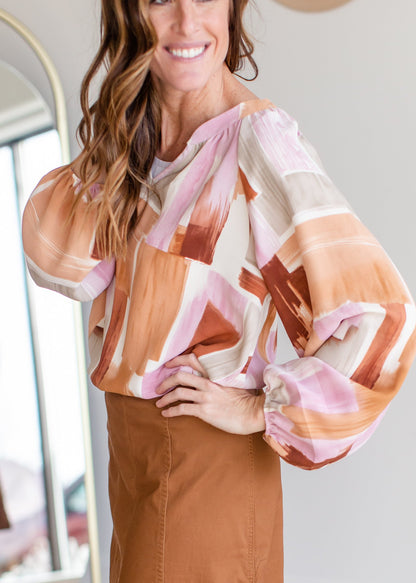 Flowy Multi Color Top Tops Entro