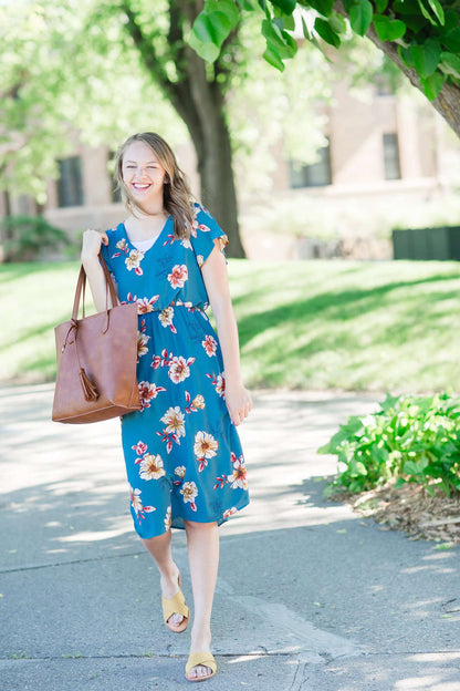 Flutter & Floral Midi Dress Dresses