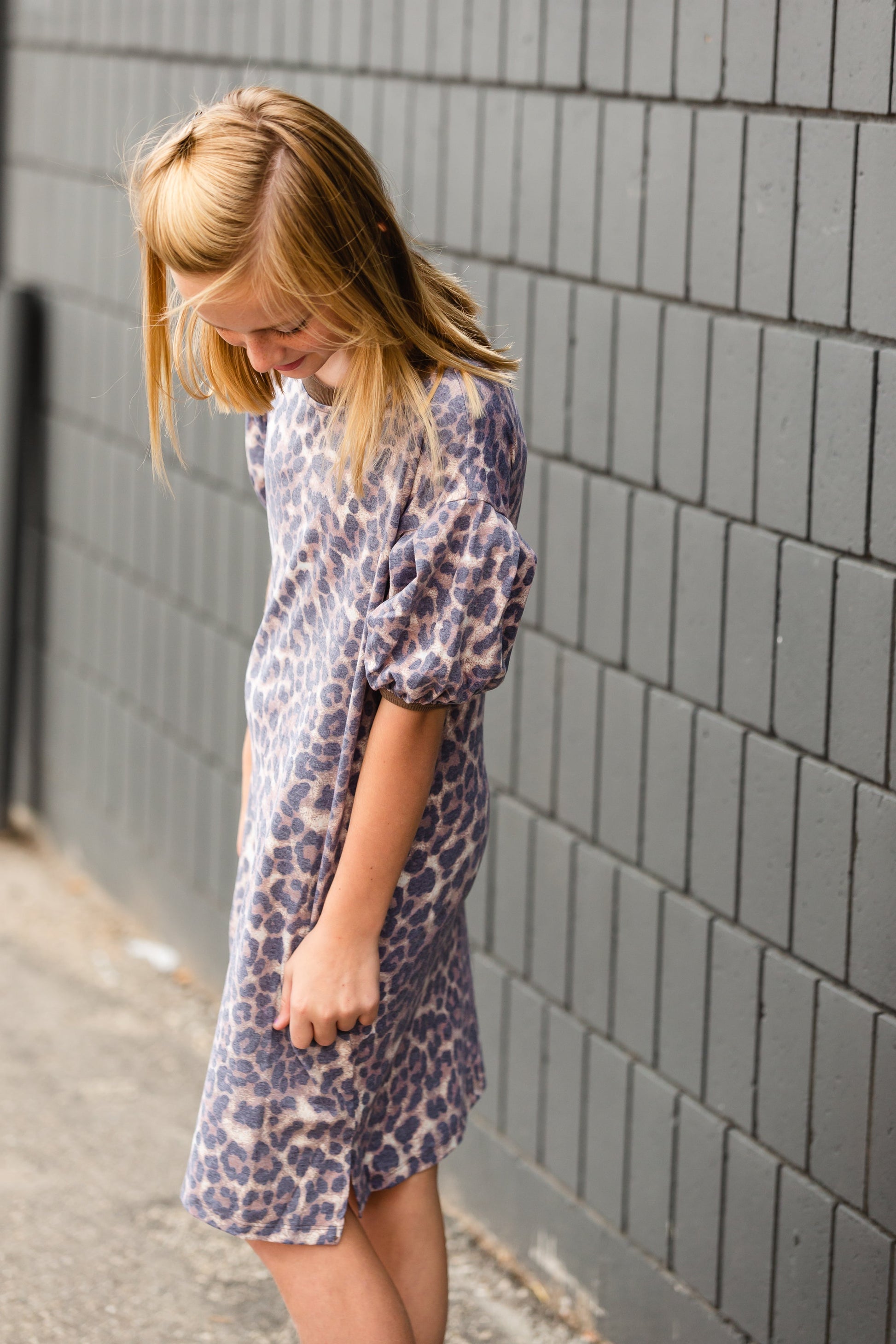 Girls Cheetah Print T-Shirt Dress - FINAL SALE Girls