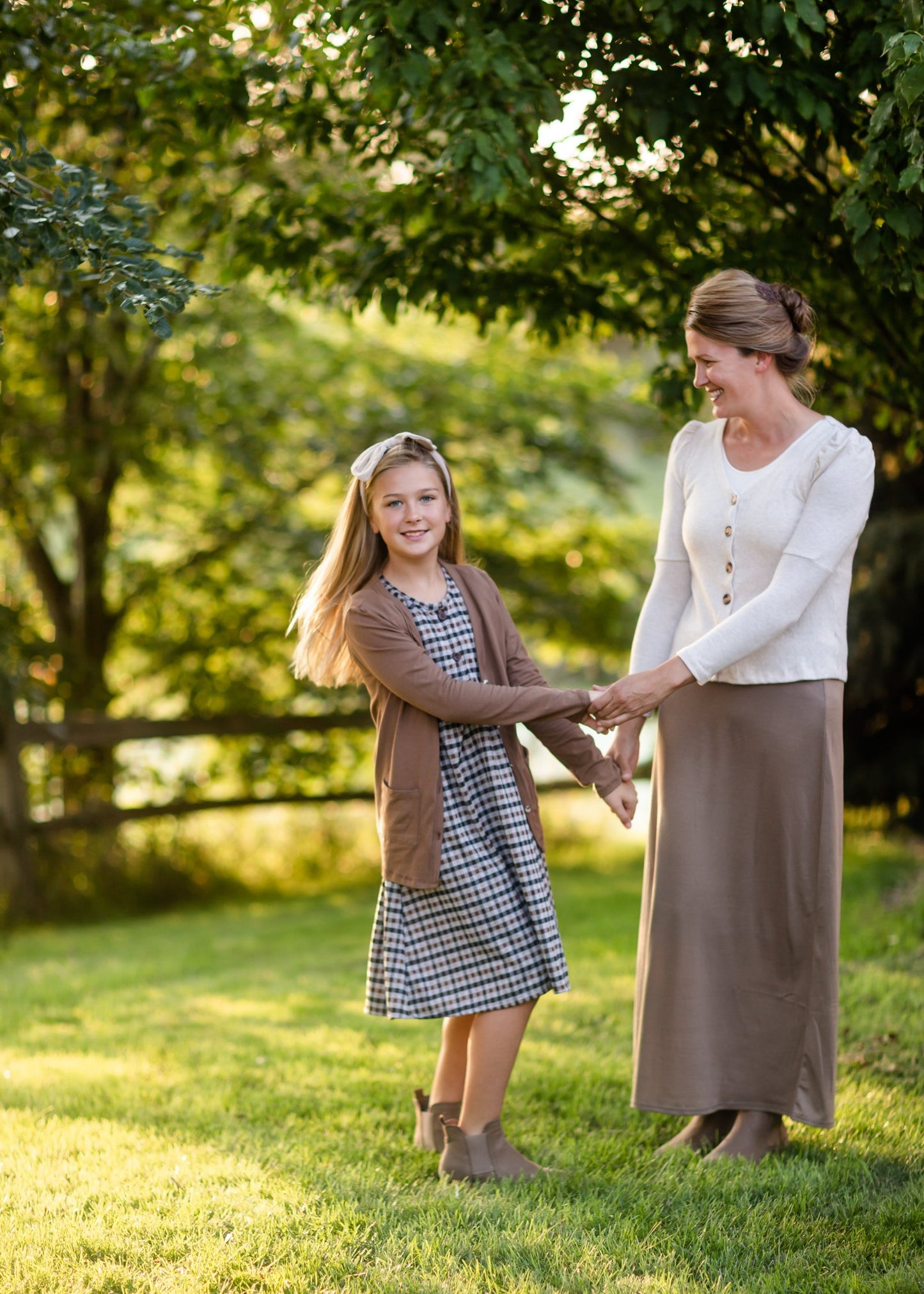 Girls Haven Plaid Wood Button Midi Dress Girls Woodmouse & Thistle