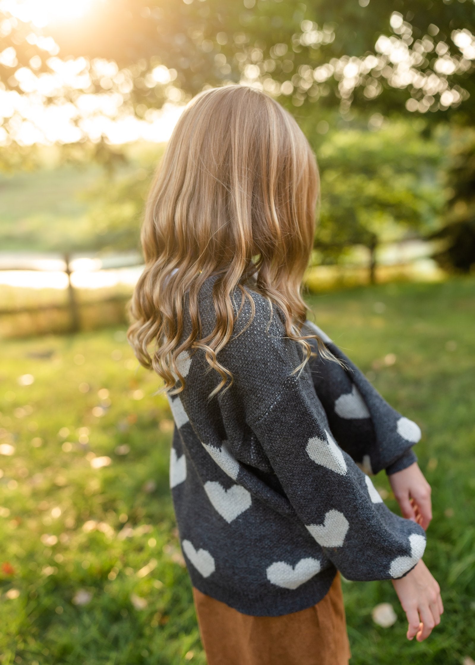 Girls Knitted Heart Pullover Sweater Girls Hayden Los Angeles