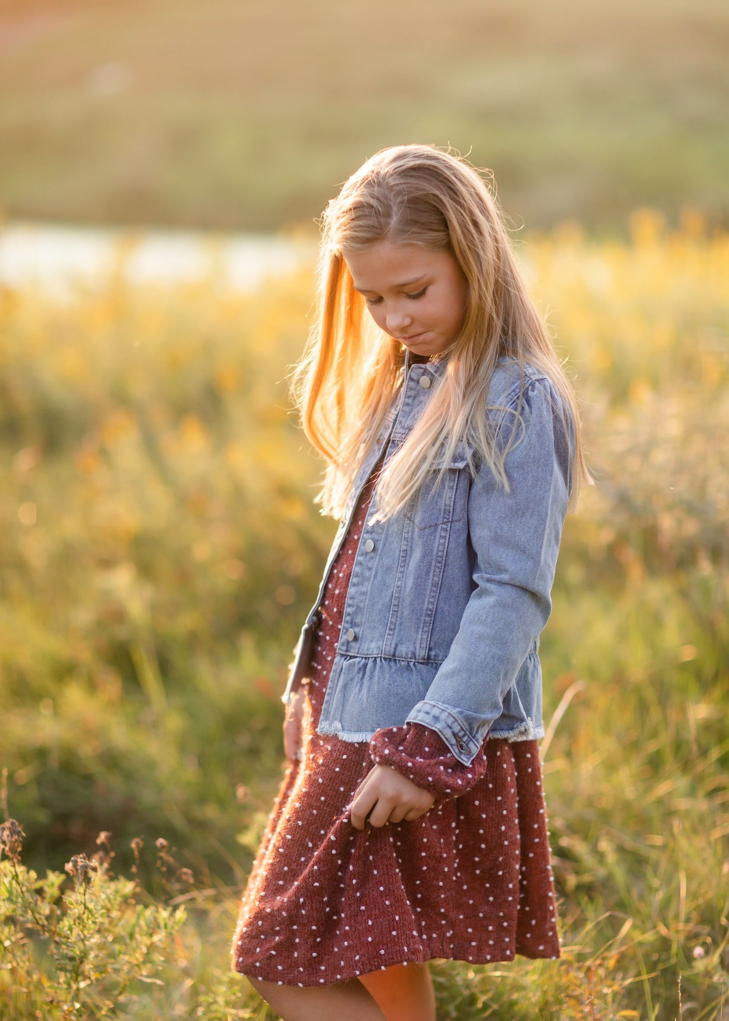 Girls Peplum Ruffle Denim Jacket Girls Hayden Los Angeles