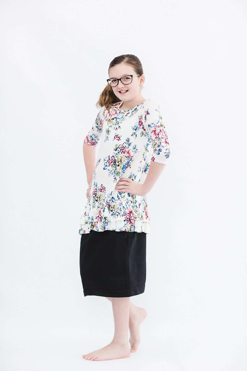 Girls Ruffle Floral Tunic Girls