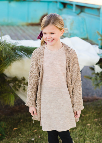 Girls Textured Dolman Sleeve Cardigan