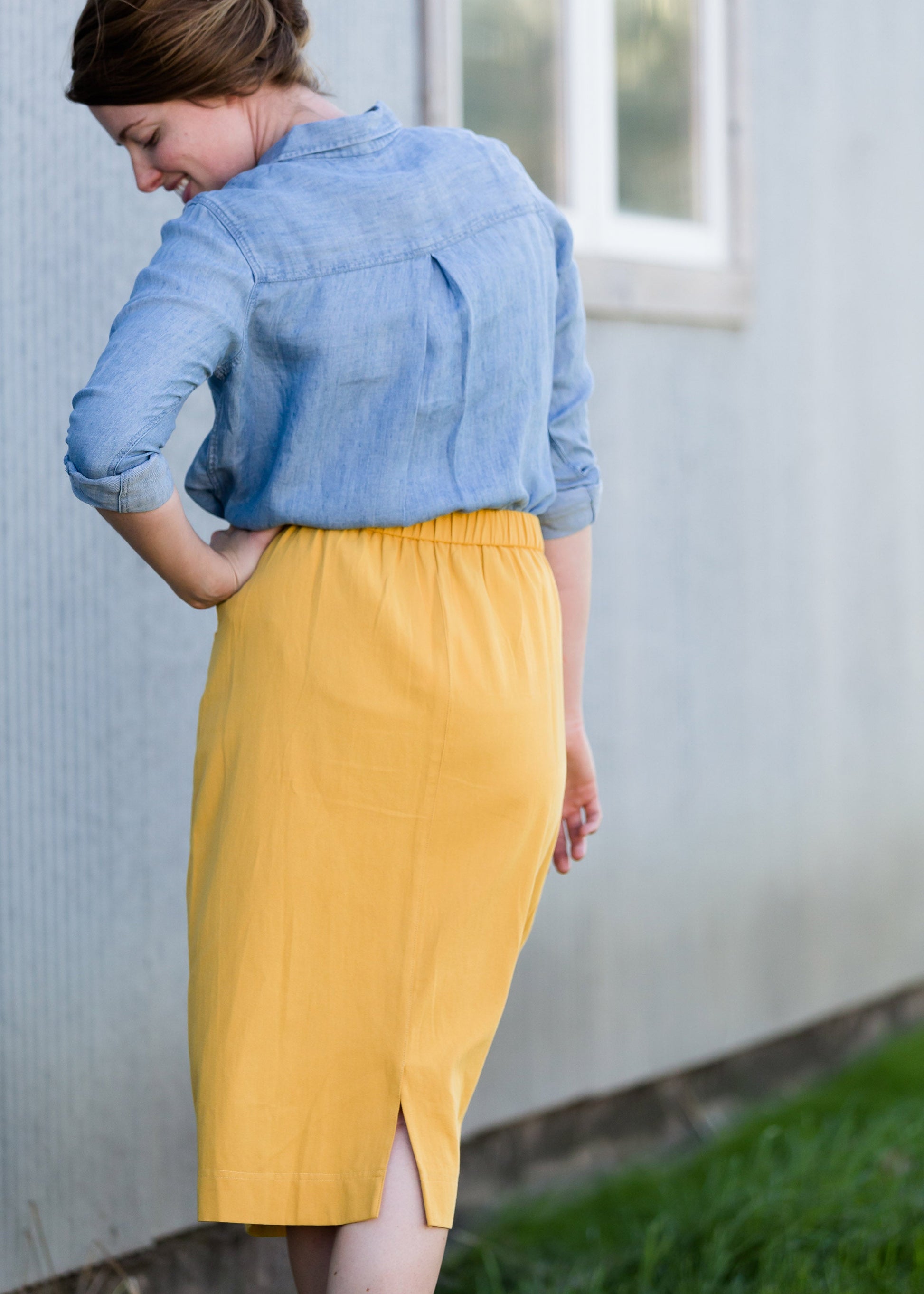 Golden Pocket Front Midi Skirt - FINAL SALE Skirts