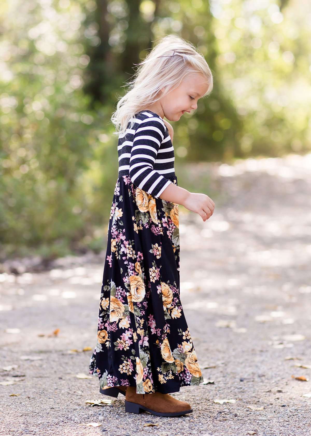 Golden Rose Striped Dress Dresses