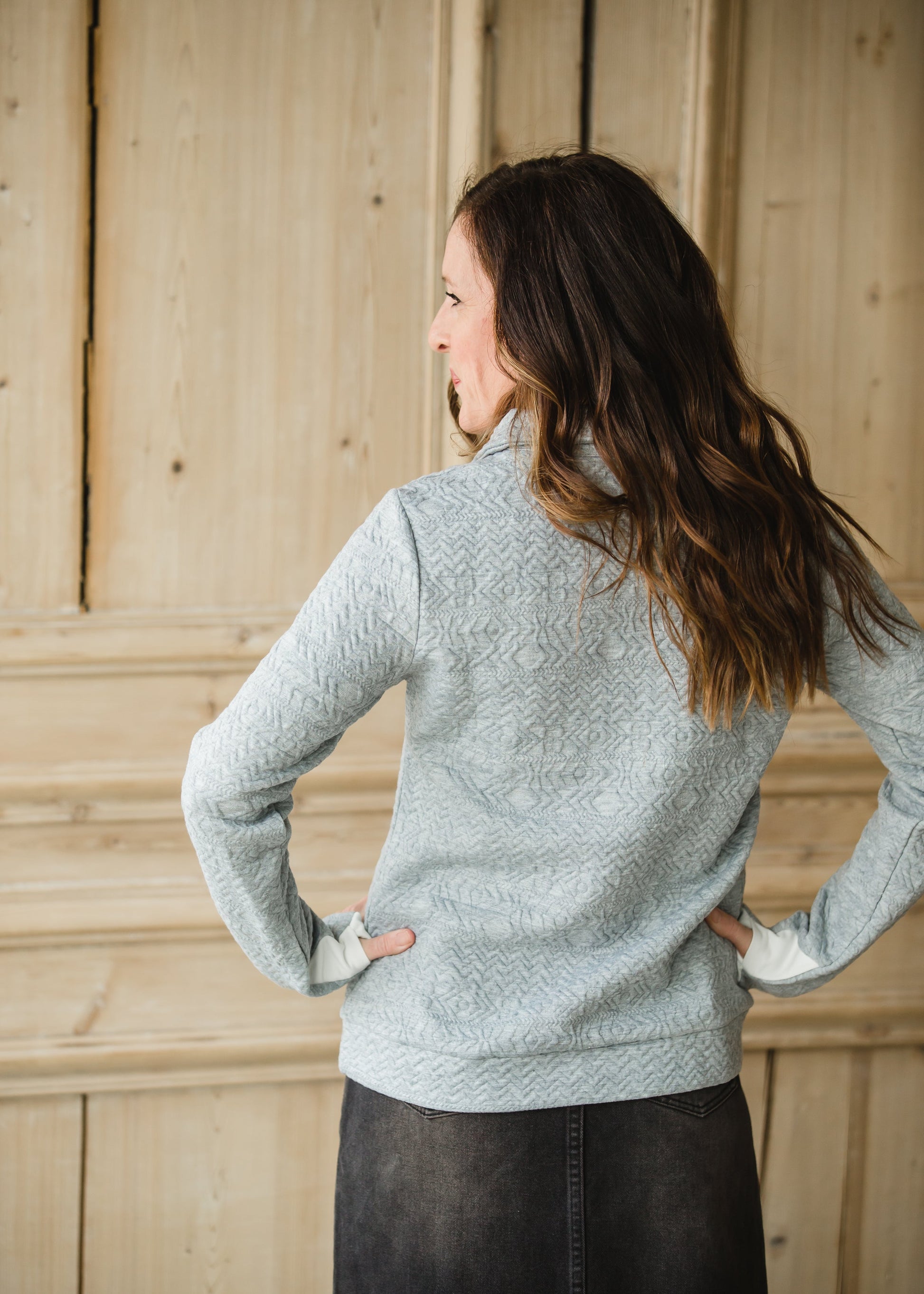 Gray 1/4 Zip Textured Sweater - FINAL SALE Top