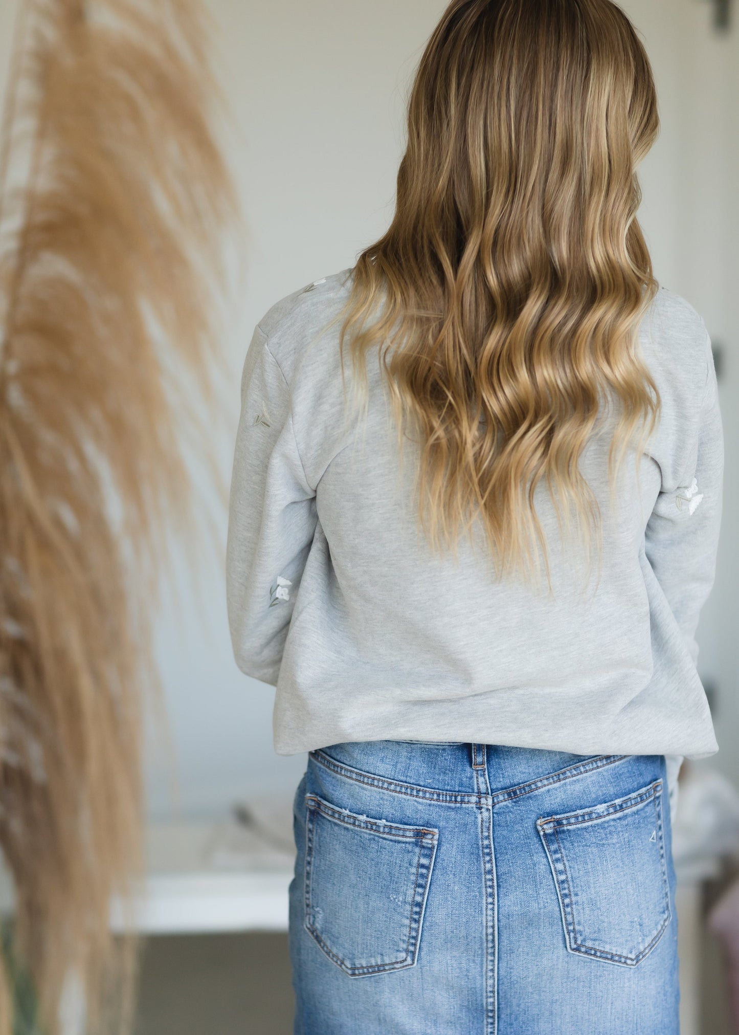 Gray Dainty Floral Sweatshirt - FINAL SALE Shirt