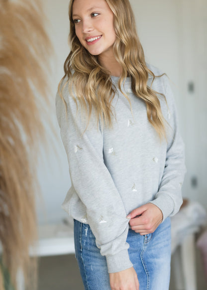 Gray Dainty Floral Sweatshirt - FINAL SALE Shirt