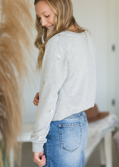 Gray Dainty Floral Sweatshirt - FINAL SALE Shirt