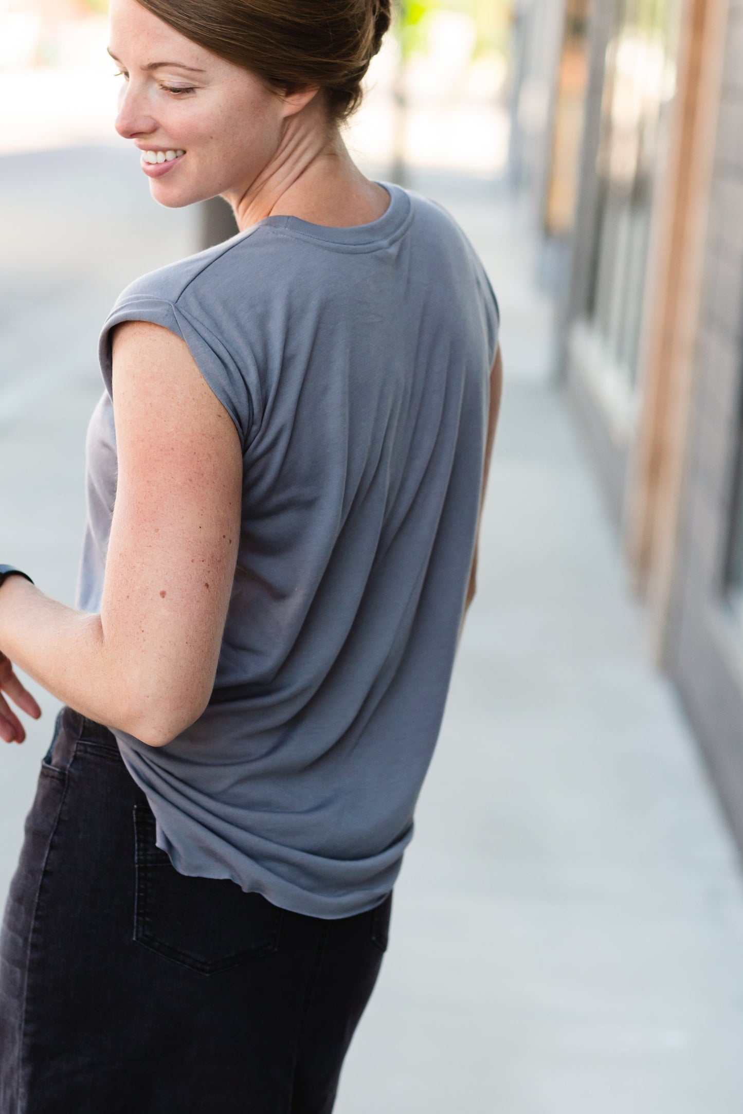 Gray Dolman Sleeve Sota Tee - FINAL SALE Tops