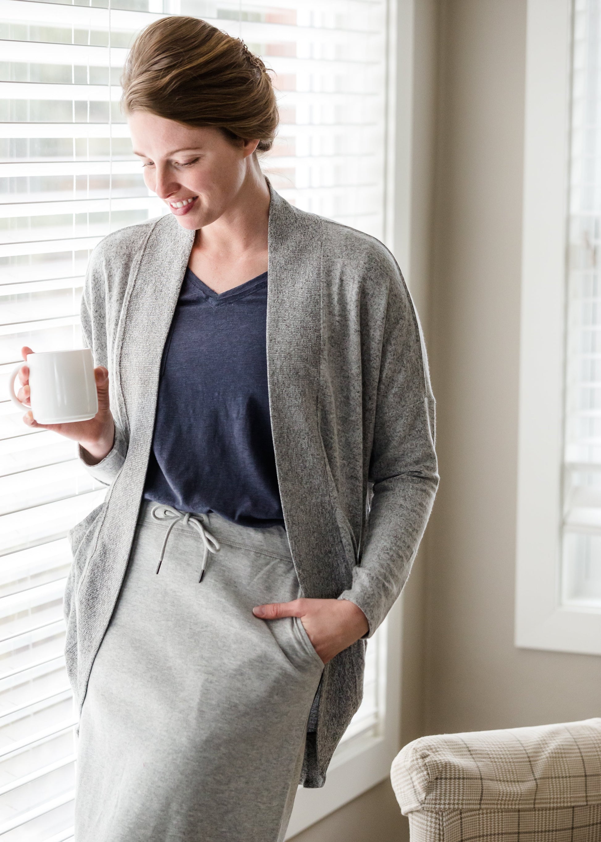 Gray Lightweight Dolman Sweater - FINAL SALE Tops