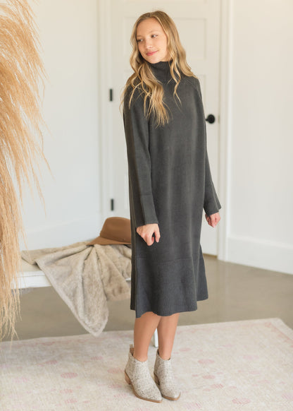 Gray Turtleneck Sweater Dress - FINAL SALE Dresses