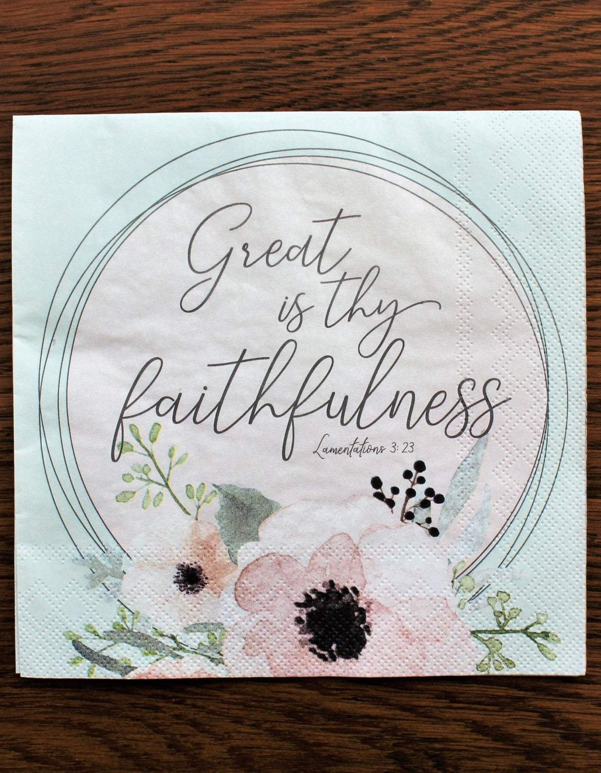 Great is thy Faithfulness Scripture Luncheon Napkin Home & Lifestyle