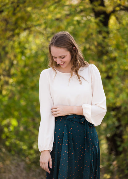 Green Polka Dot Wrap Midi Skirt - FINAL SALE Skirts