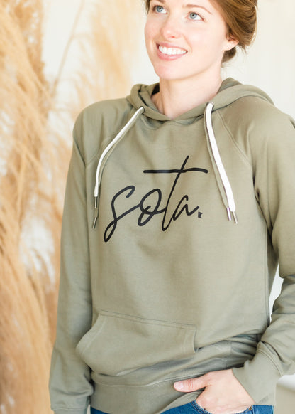 Green Sota' Hooded Sweatshirt Tops