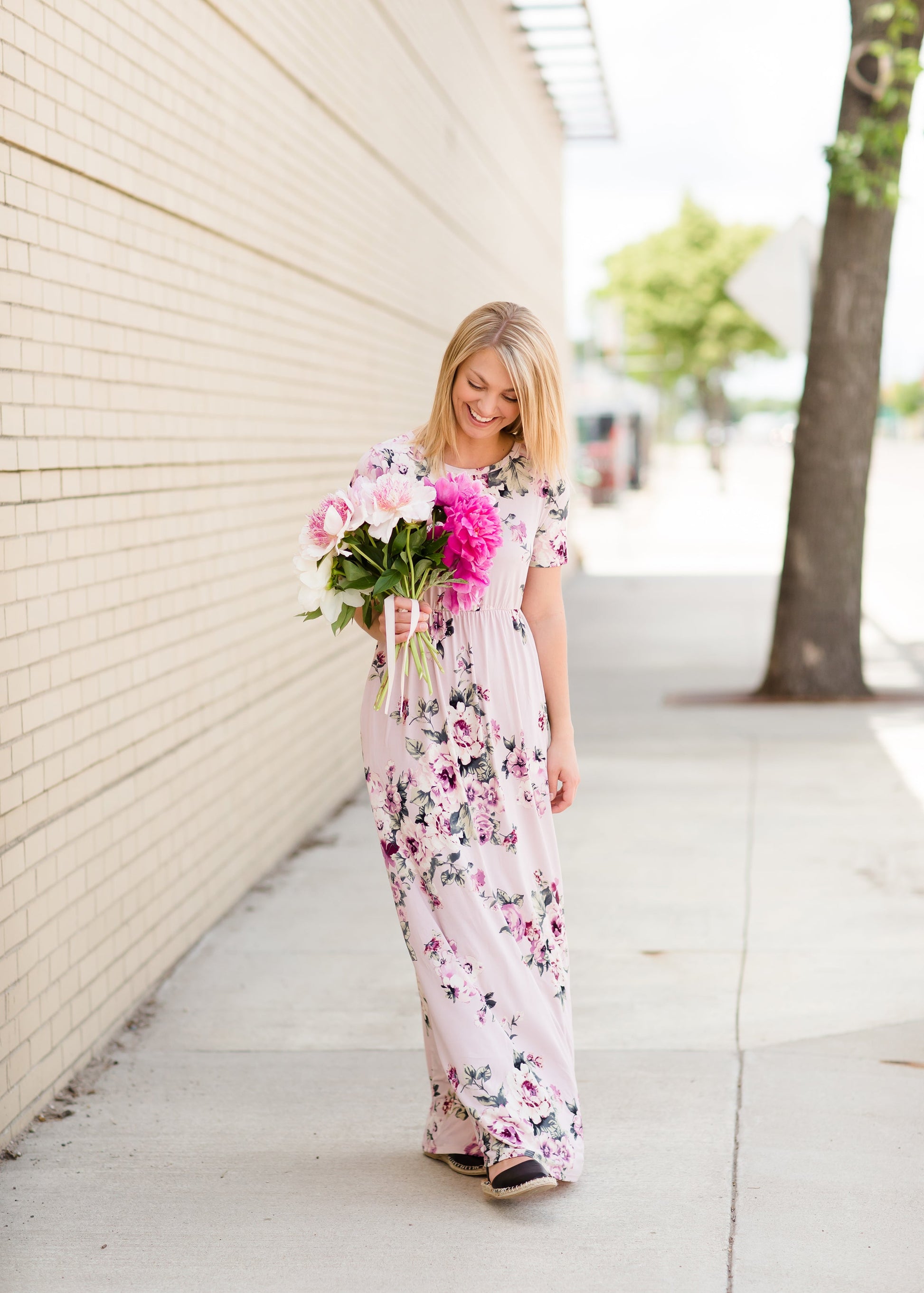 Pink Floral Maxi Dress