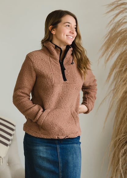 Half Zip Sherpa Sweater - FINAL SALE Tops