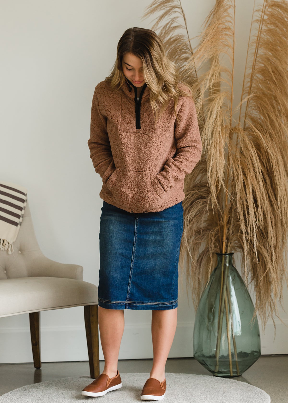 Half Zip Sherpa Sweater - FINAL SALE Tops