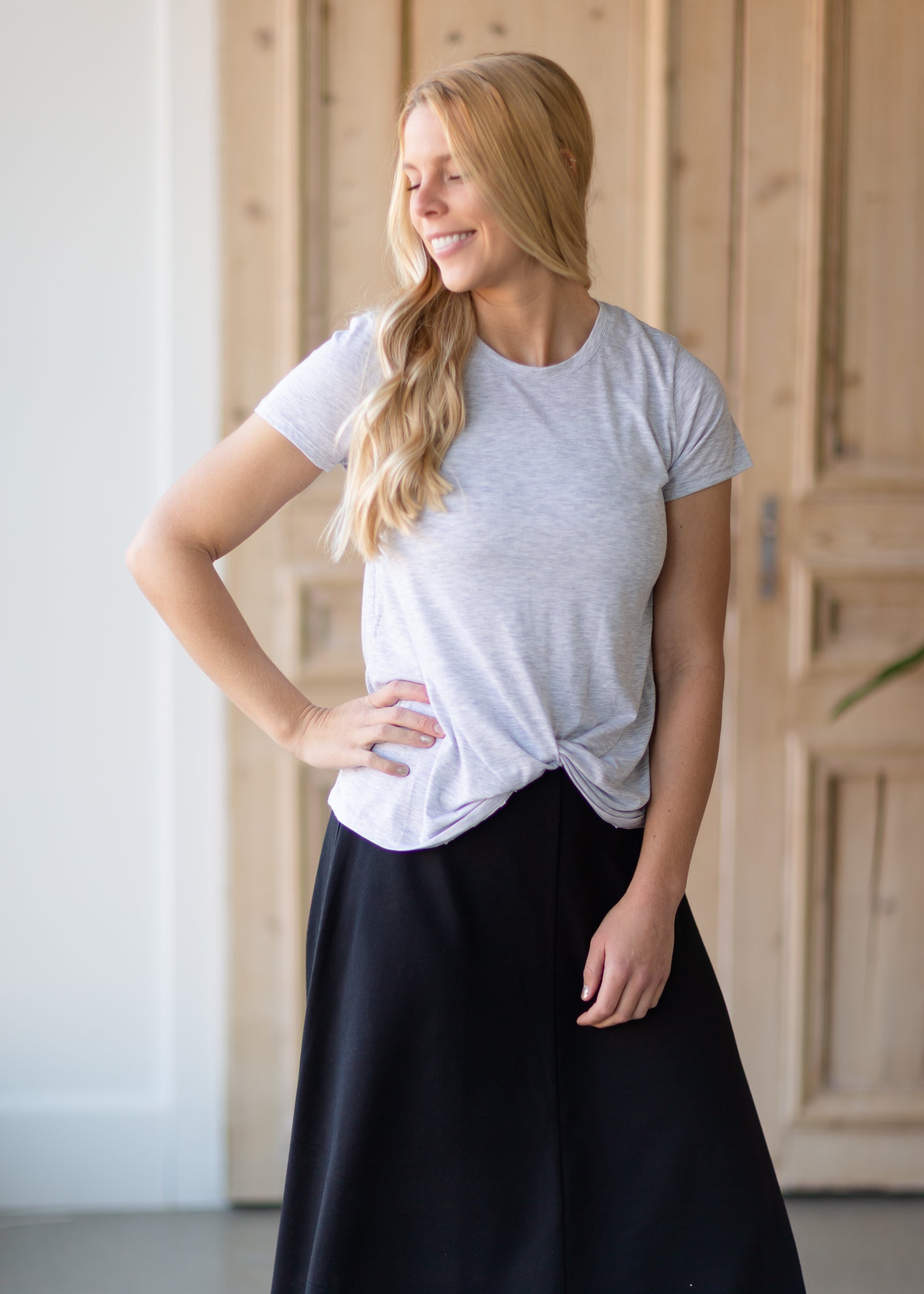 Heather Gray Basic Twisty Tee - FINAL SALE Tops